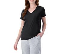 Hanes Cooldri Damen-T-Shirt, kurzärmelig, V-Ausschnitt, 1 Stück, Schwarz, Klein