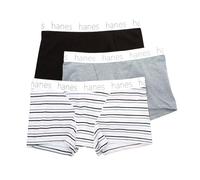 Hanes Damen 45UOBB Boxershorts aus Baumwollmischgewebe, 3er-Pack, Heather/Stripe/Black, S