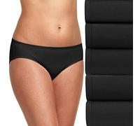 Hanes Damen 5er-Pack ComfortSoft Stretch Panty Hipster-Höschen, Schwarz, Schwarz, Schwarz, Schwarz, 9