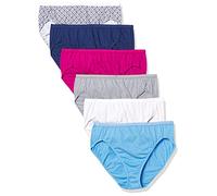 Hanes Damen 6er-Pack atmungsaktive Baumwolle Hi-Cut Panty Slip, Schweizer Blau, Weiß, Zement, PE, meliert, frische Beere (Fresh Berry), marineblaue Finsternis (Navy Eclipse), gehäkelt, Boho-Druck, 5