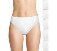 Hanes Damen Panty Hi-Cut atmungsaktive Baumwolle 6er-Pack Weiß Größe 9