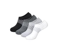 Hanes Damen Absolute Active Super No Show atmungsaktive Mesh Performance Socken, rutschfester Greifer, 4er-Pack, schwarz / grau / weiß, 37-42 EU