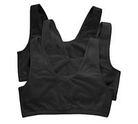 Hanes Damen Baumwolle U-Ausschnitt Bralette Low Impact Sport 3er-Pack BH, Undurchsichtige, Schwarz/Schwarz/Schwarz, XXX-Large