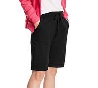 Hanes Damen-Bermuda-Shorts aus French Terry, Schwarz, L