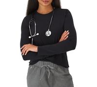 Hanes Damen Comfort Fit Scrubs Unterhemd, superweiche Viskose aus Bambus, langärmelig, Ebenholz, Mittel