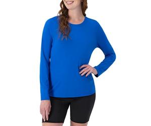 Hanes Damen Cool Dri Long Sleeve Performance T-Shirt, Moisture-Wicking Tee, 40+ UPF Protection, 1 Or 4 Pack Hemd, Awesome Blue - 1 Packung, Mittel