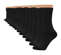 Hanes Damen Crew, Weich, Feuchtigkeitsableitend, Erhältlich in 10er-und 14er-Packungen Socken, Schwarz, 14 Stück, 40.5-46 EU Pack