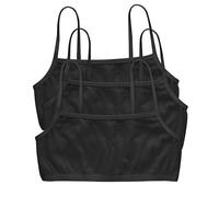 Hanes Damen Bralette Cropped Pullover aus Baumwolle – blickdicht, atmungsaktiv – 3er-Pack L Schwarz