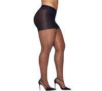 Hanes Damen Durchsichtige Strumpfhose mit Gebogenem Zehenbereich, Seidig, mit Feuchtigkeitsableitendem und Kühlem Komfort Strümpfe, schwarz, 1X-2X