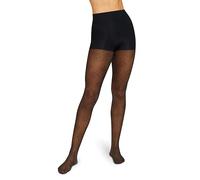 Hanes Damen EcoSmart Control Top Sheer-Toe Diamond Detail Tights Strumpfhose, 20 den, Schwarze Diamant-Punkte, S
