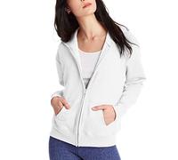 Hanes Hoodie EcoSmart Fleece – Zip-Up Kapuzenjacke, Aufwärm-/Trainingsjacke – Weiß Größe M