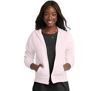 Hanes Damen, EcoSmart Fleece Full Hoodie, Zip Up Hooded Sweatshirt for Women Jacke zum Aufwärmen oder Laufen, blassrosa, Groß