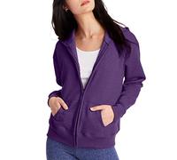 Hanes Damen Kapuzenpullover EcoSmart Full-Zip – Violet Splendor Heather, Large