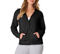Hanes Damen Kapuzenjacke EcoSmart Fleece Full-Zip – Ebenholz, Medium
