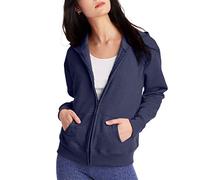 Hanes Damen EcoSmart Full-Zip Hoodie Sweatshirt, Marineblau meliert, X-Large