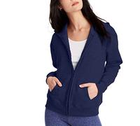 Hanes Damen EcoSmart Full-Zip Hoodie Sweatshirt, Navy, Large