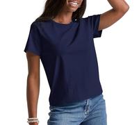 Hanes Damen Essentials, Baumwolle Crewneck Tee, Classic Fit Frauen T-Shirt, Athletic Navy, Mittel