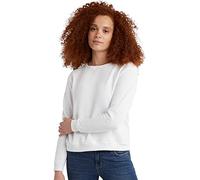 Hanes Damen Fleece V-Notch Sweatshirt Hemd, Weiß, Small