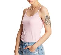 Hanes Damen Stretch Cotton with Built-In Shelf Bra Trgershirt/Cami Shirt, Paleo Pink, Klein
