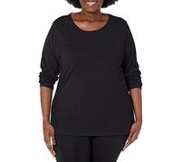 Hanes Damen Just My Size Übergröße Langarm Baumwolle U-Ausschnitt T-Shirts Hemd, Ebenholz, 54