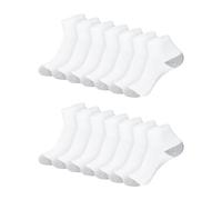 Hanes Knöchelweiche Damensocken, feuchtigkeitsableitend, erhältlich in 10er und 14er Pack, Weiß, 14er-Pack, 8-12
