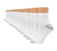 Hanes Knöchelweiche Damensocken, feuchtigkeitsableitend, erhältlich in 10er und 14er Pack, Weiß, 14er-Pack, 8-12