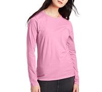 Hanes Damen Long Sleeve Cotton T-Shirt, Lightweight Crewneck Tee for Women, Modern Fit Hemd, Pink Swish, Groß
