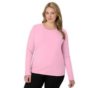Hanes Damen Langarm Baumwolle T-Shirt Leichtes Rundhals Tee für Frauen Modern Fit, Pink Swish, Klein