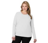 Hanes Damen Langärmeliges T-Shirt Hemd, Weiß, Klein