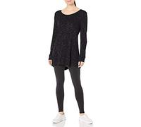 Hanes Damen Leichte, Belüftete Tunika mit Spacedye-Motiv Hemd, schwarz, Medium