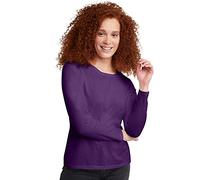 Hanes Damen Long Sleeve Cotton T-Shirt, Lightweight Crewneck Tee for Women, Modern Fit Hemd, Violet Splendor, Groß
