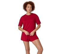 Hanes Damen Originals 2-teiliges Lounge, Comfywear, Superweiches Boxy-t-Shirt und Schlaf-Shorts, Loungewear-Set Pyjamaset, Rosarot/Rosarot, M (2er Pack)