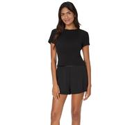 Hanes Damen Loungewear-Set 2-teilig Babydoll-Shirt & Schlaf-Shorts superweich Schwarz M (2er Pack)