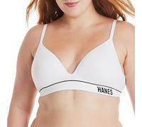Hanes Damen Originals Contour Wireless Seamless Rib Bralette ComfortFlex Fit, Weiss/opulenter Garten, Medium