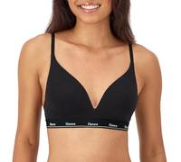 Hanes Damen Originals Contour Wireless, Stretch Cotton T-Shirt Bra, Full Coverage BH, Undurchsichtige, Schwarz, Medium