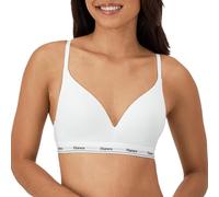Hanes Damen Originals Contour Wireless, Stretch Cotton T-Shirt Bra, Full Coverage BH, Undurchsichtige, Weiss/opulenter Garten, Medium