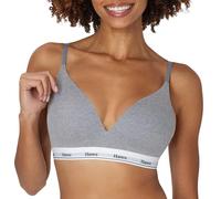 Hanes Damen Originals Contour Wireless, Stretch Cotton T-Shirt Bra, Full Coverage Bras BH, Blickdichte Zoll, Beton meliert, Large