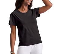 Hanes Damen Originals gebogenem Saum, Tri-Blend Classic-fit Tee T-Shirt, Schwarz, X-Groß