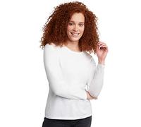 Hanes Damen Langarm-Baumwoll-T-Shirt, Rundhals, moderne Passform, Weiss/Opulenter Garten XX-Large