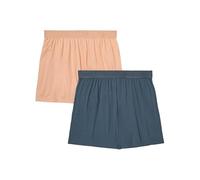 Hanes Damen Originals Schlaf, 2er-Pack, Comfywear Superweiche Lounge-Shorts, 8,3 cm Pyjamaunterteil, Stargazer Grey/Mellow Peach, X-Small