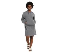 Hanes Damen Originals Soft Brushed Hoodie, Fleece Hooded Dress with Kanga Pocket, Plus Lässiges Kleid, Dunkelgrau meliert, Groß