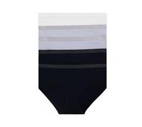 Hanes Damen Originals Supersoft Unterwäsche, 5er-Pack, Viskose aus Bambus Panties Hipster-Höschen, Schwarz/Silberopal/Weiß, M