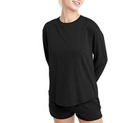 Hanes Damen Originals Tri-Blend Langarm T-Shirt Rundhals Tee für Frauen Relaxed Fit Erhältlich in Plus, Schwarz, 3X