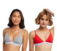 Hanes Damen Originals Triangel-Bralette, atmungsaktive Stretch-Baumwoll-BHS, 2er-Pack, XX-Large