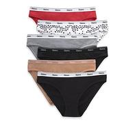 Hanes Damen Originals Underwear Höschen, Stretch-Baumwoll, 6er-Pack Unterwäsche im Bikini-Stil, Shelton Red, Star Print, Beton Pe Heather, Black, Deep Glow, Black, M