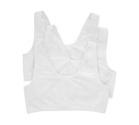 Hanes Damen Pack, Cotton Scoopneck Bralette, Low-Impact Sports Bra, 3-Pack BH, Blickdicht, Weiß/Weiß/Weiß, X-Groß (3er
