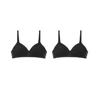 Hanes Damen Pack, Oh So Light Wireless Bra for Women, Convertible Straps, 2-Pack T-Shirt-BH, Schwarz/Schwarz, XX-Large (2er