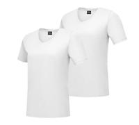 Hanes Damen Perfect-t V-Neck, Ringspun Cotton Short Sleeve Tee for Women, 1 Or 2 Pack T-Shirt, Weiß, Groß (2er Pack)