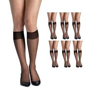 Hanes Damen Silk Reflections Reinforced Toe Knee-high Stockings Kniehoch, 20 den, Jet, Einheitsgre