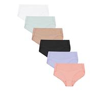 Hanes Damen Slip-Set, Glättende Mikrofaser, No-Show Variieren Unterwäsche, 6er-Pack Hi-Cuts, 9